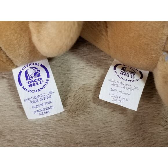 Taco Bell Chihuahua New Year 2000 Merchandise 6" Stuffed Animal Plush x2 Vtg - Picture 10 of 12